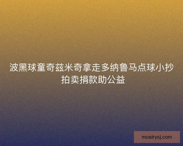波黑球童奇兹米奇拿走多纳鲁马点球小抄 拍卖捐款助公益